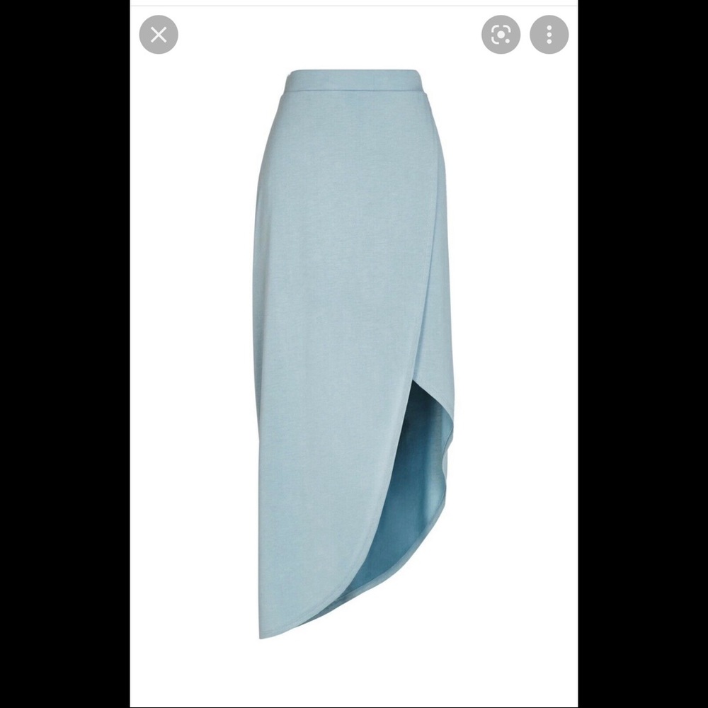 BCBGMAXAZRIA Lia Asymmetrical Blue Wrap Skirt